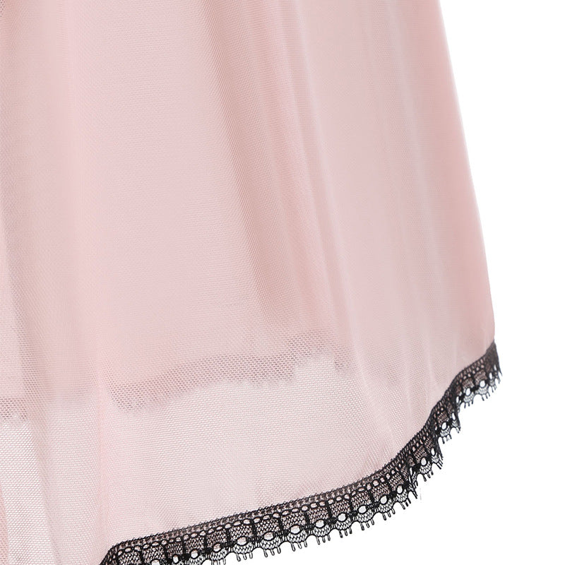 Cute Pinky See Through All Over Baby Doll Lingerie Set