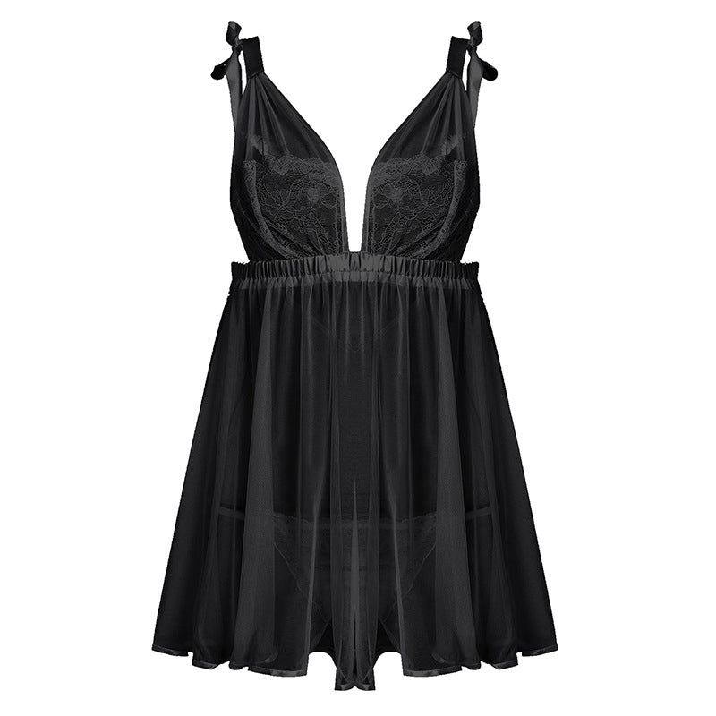 Sexy Backless See Through All Over Negligees Lingerie Set