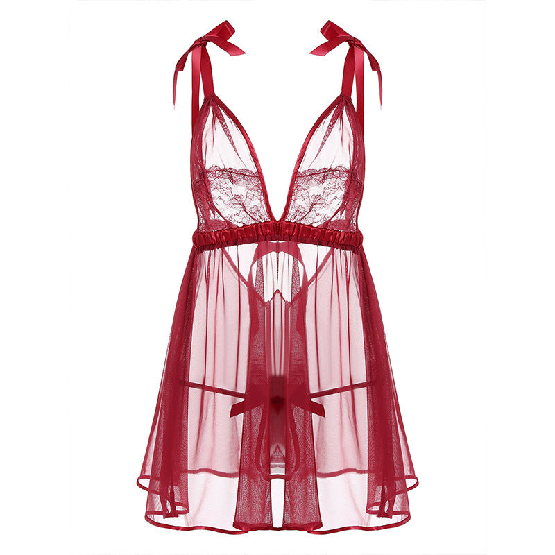 Sexy Backless See Through All Over Negligees Lingerie Set