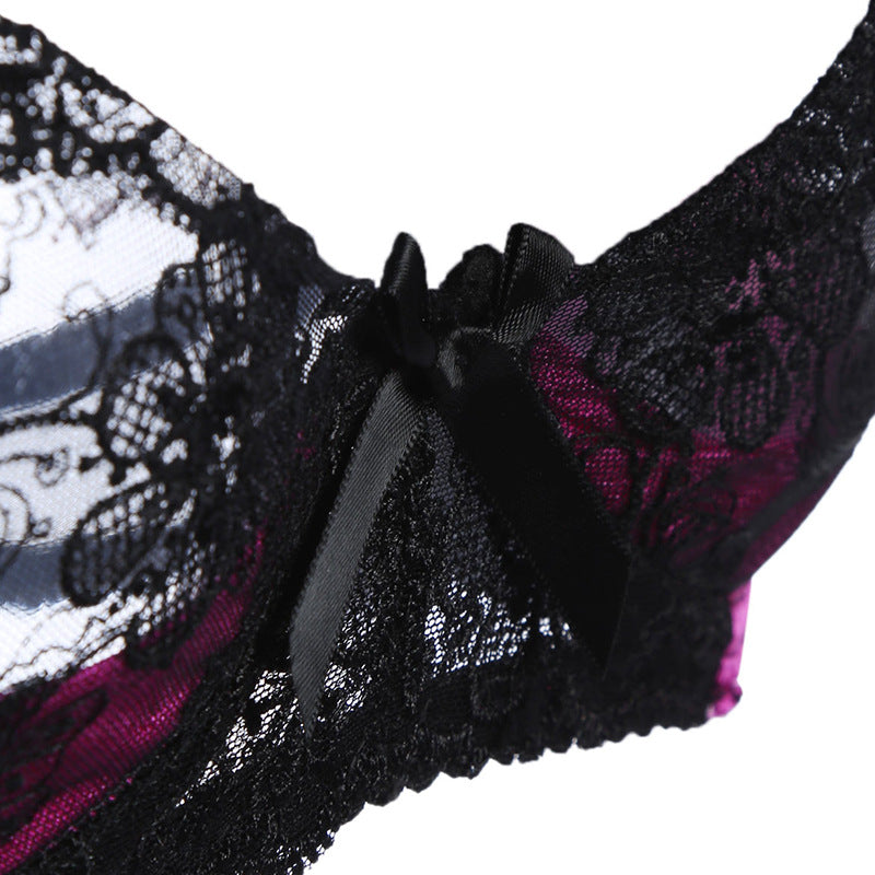Seductress Violet See Through Lace Bra Set