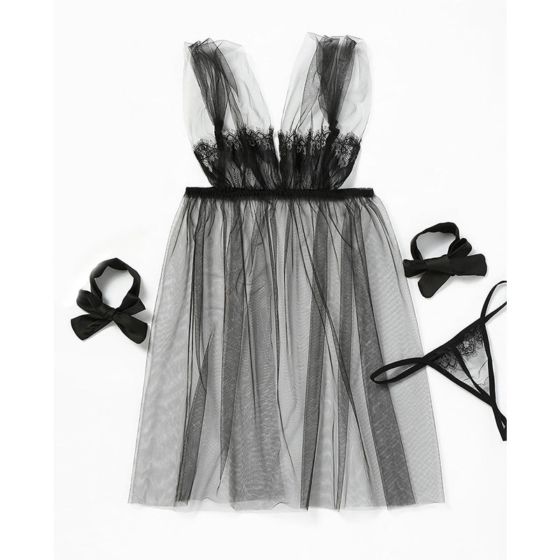 Flitterwochen-Dessous-Set aus durchsichtiger Spitze 