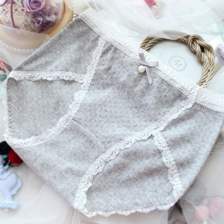 Sea Kawaii Pearl Cute Lace Trimmed Sweetie Heart Panty