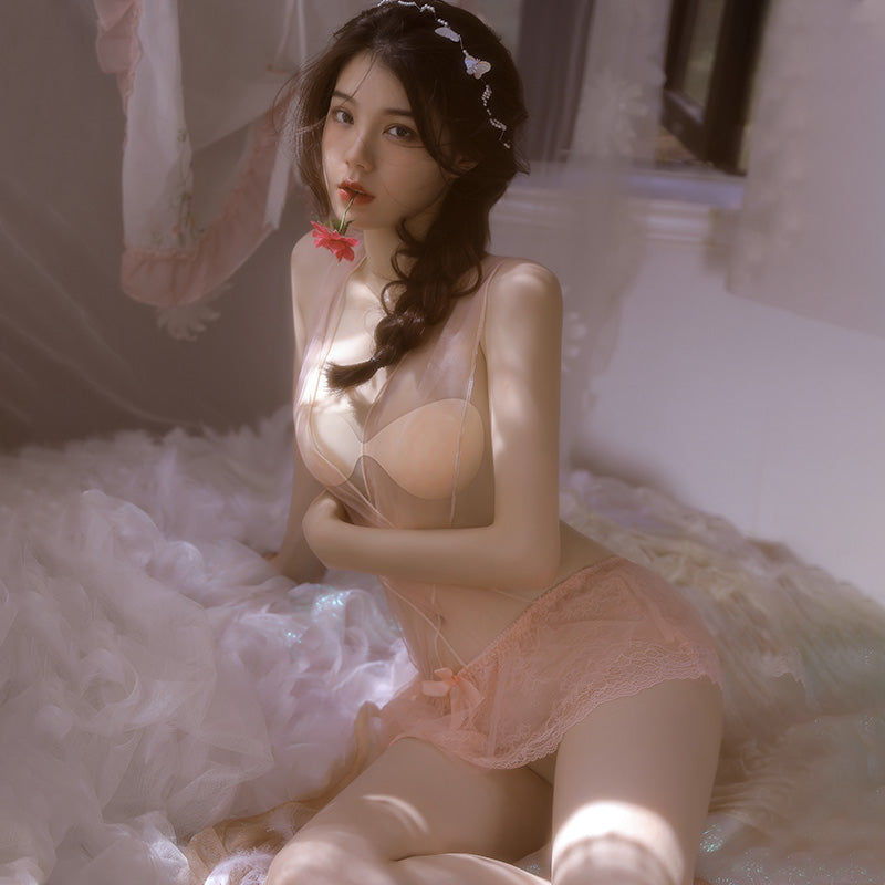 Sexy Sheer Cross Babydoll Dress