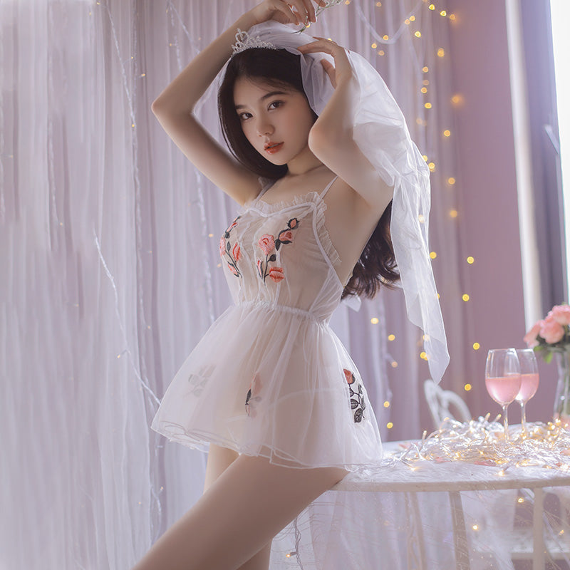 Sexy Lolita Braut-Dessous-Set mit Rüschen