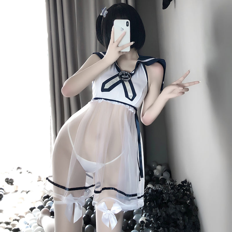 Sofyee  Cute Student Tutu Skirt Halter Uniform Suit