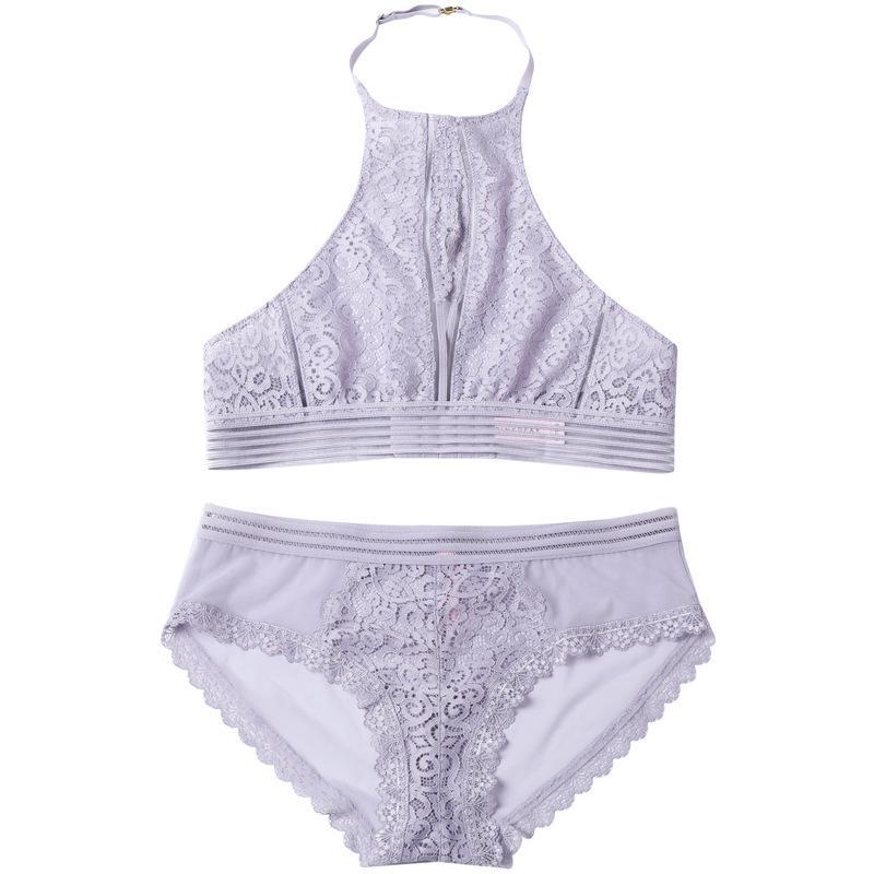 セクシーなホルターワイヤレスブラレット＆パンティセット