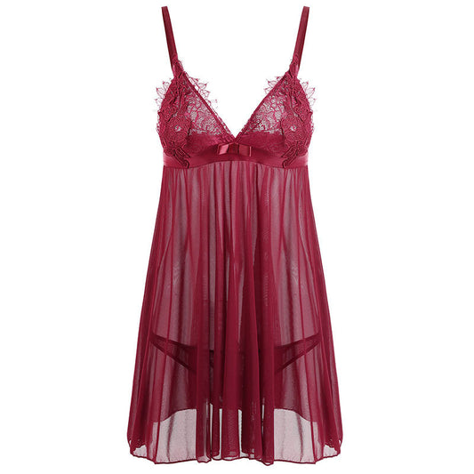 Honeymoon Evening Lace See Through Lingerie Set