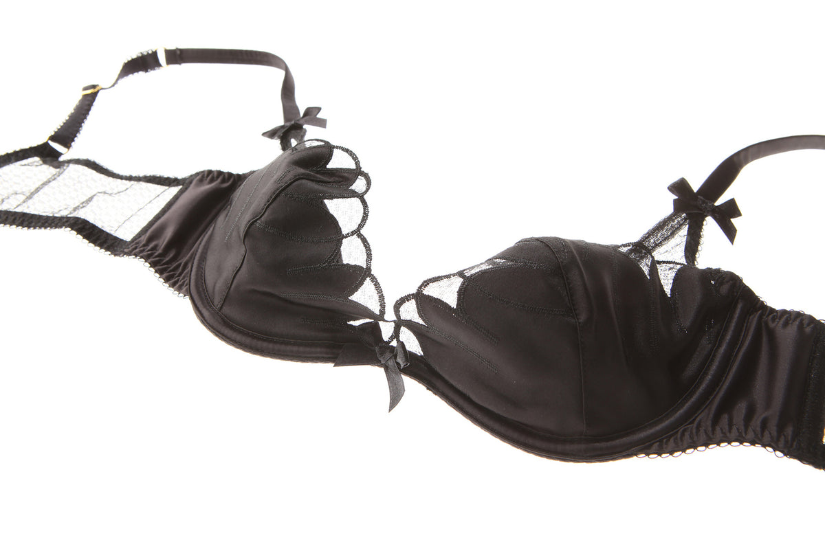 Summer Ice Cream Lace Eyelash  Underwire Sheer Mesh See Through Bra Set