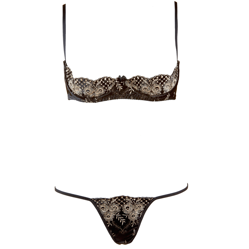 Eyelash Open Cup Lingerie Set
