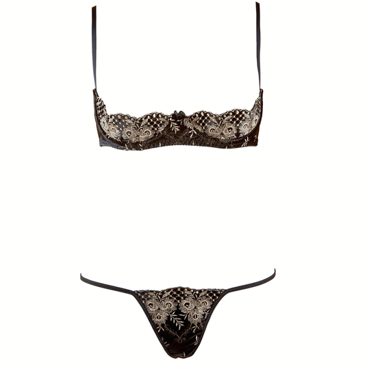 Eyelash Open Cup Lingerie Set