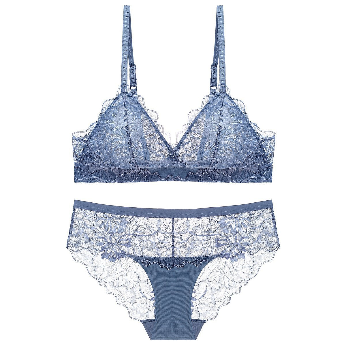 Cute See Through Triangle Wirefree Bralette & Panty Set