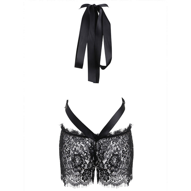 Sexy Mini See Through Lace Romper Lingerie Set