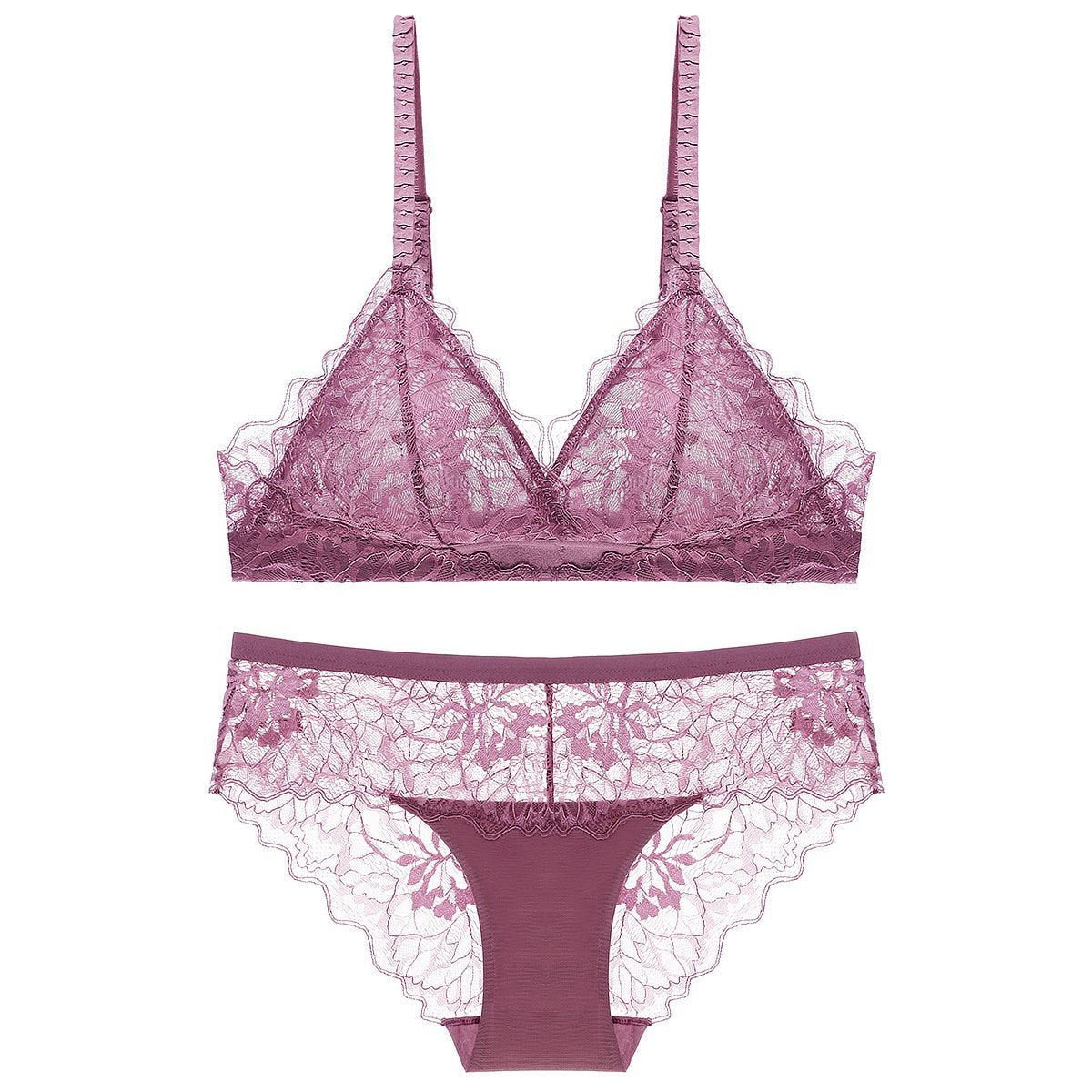 Cute See Through Triangle Wirefree Bralette & Panty Set
