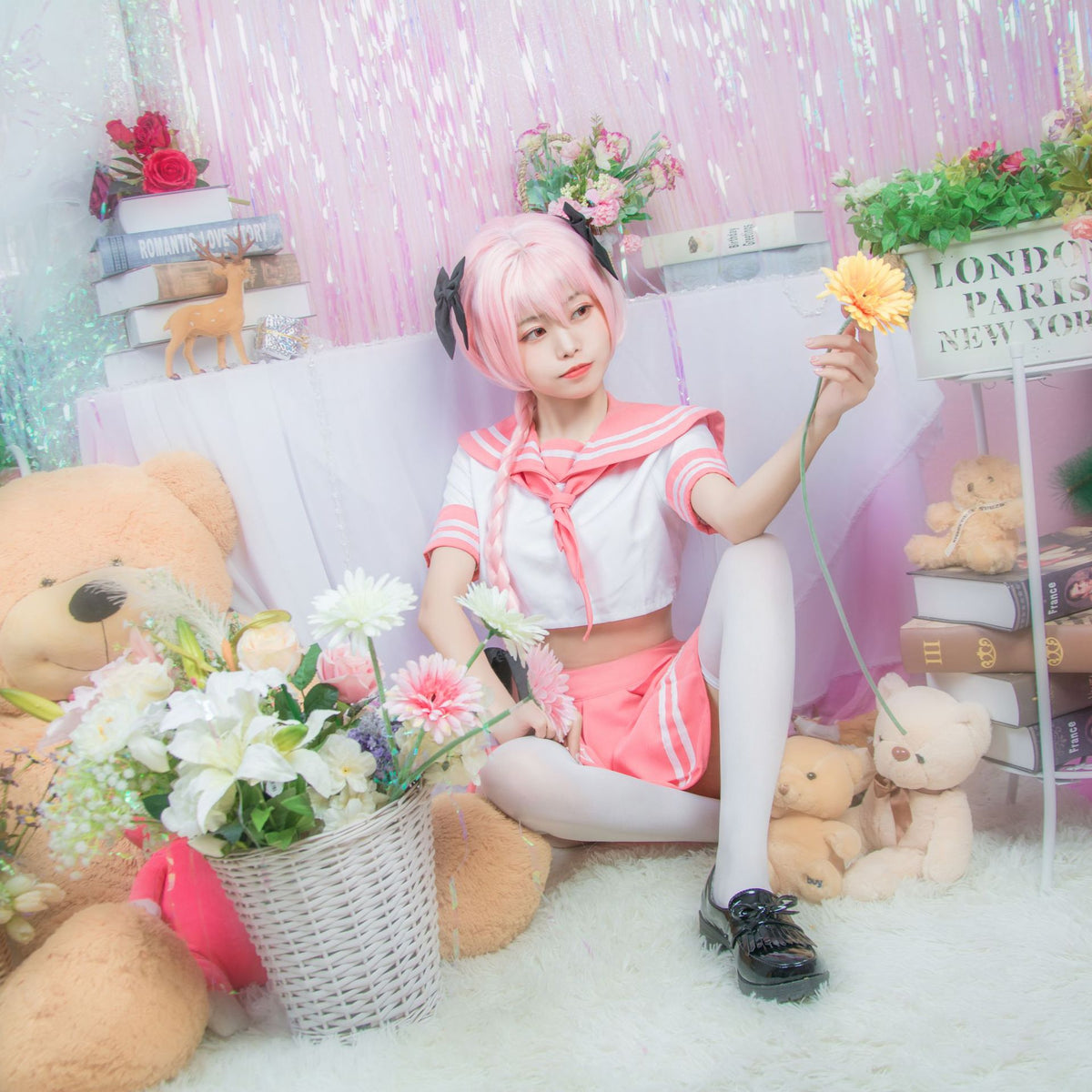 Fate Apocrypha コスプレ衣装 アストルフォ 制服 コスプレ FGO スクール ピンク制服 女の子用 Fate Grand Order コスチューム