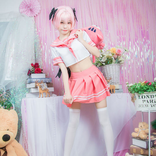 Fate Apocrypha Cosplay Costume Astolfo Uniform Cosplay FGO School Pink Uniform for Girl Fate Grand Order Costume