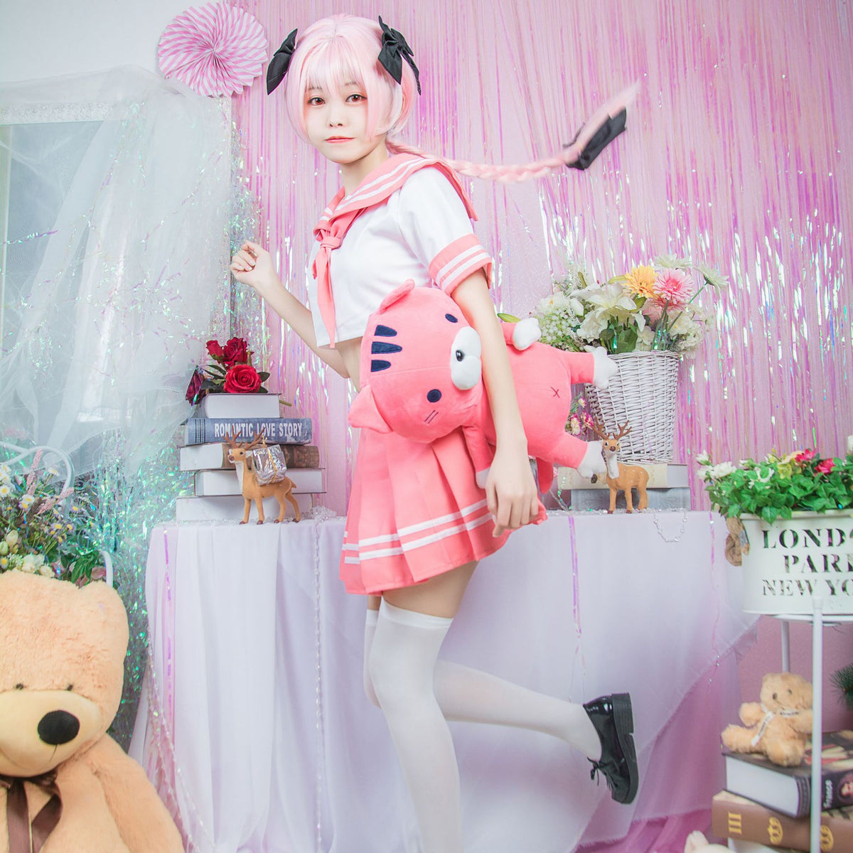 Fate Apocrypha コスプレ衣装 アストルフォ 制服 コスプレ FGO スクール ピンク制服 女の子用 Fate Grand Order コスチューム