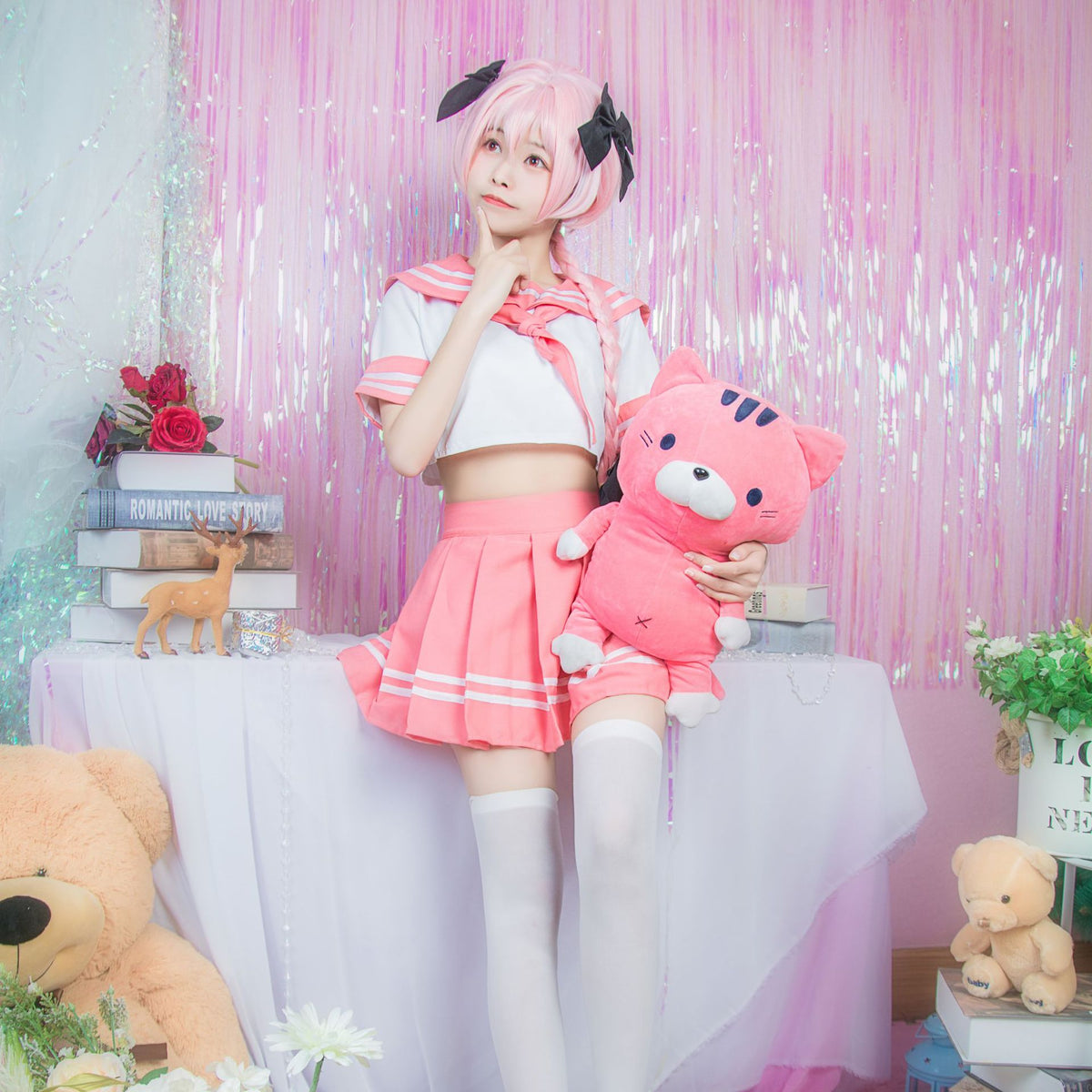 Fate Apocrypha コスプレ衣装 アストルフォ 制服 コスプレ FGO スクール ピンク制服 女の子用 Fate Grand Order コスチューム