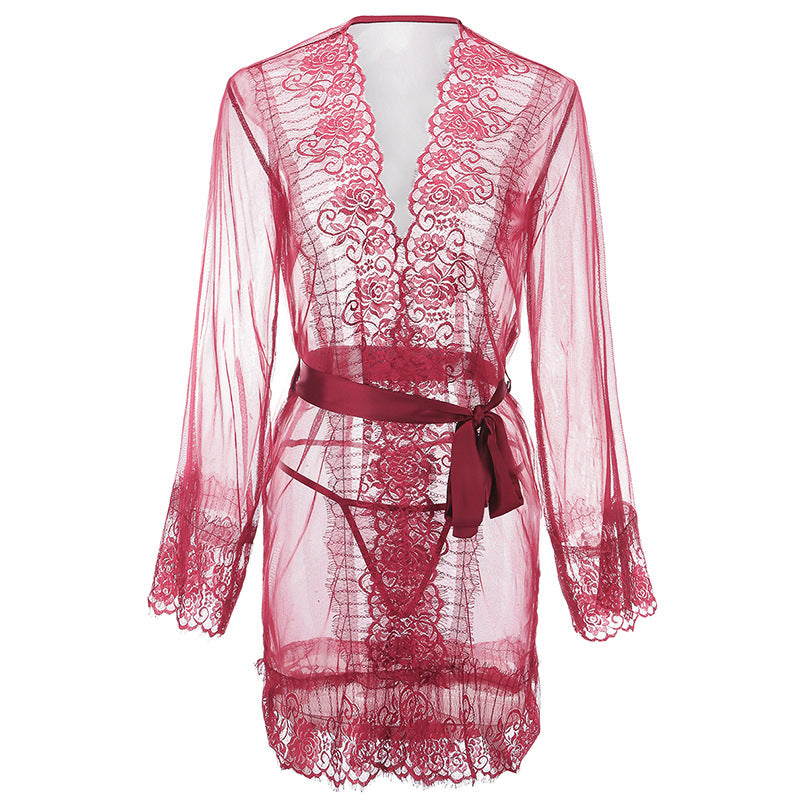 Soulful Evening Long Sleeve Robe Lingerie Set
