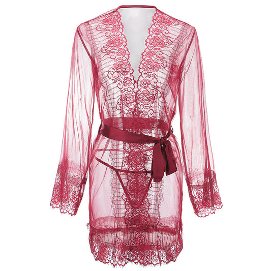 Soulful Evening Long Sleeve Robe Lingerie Set