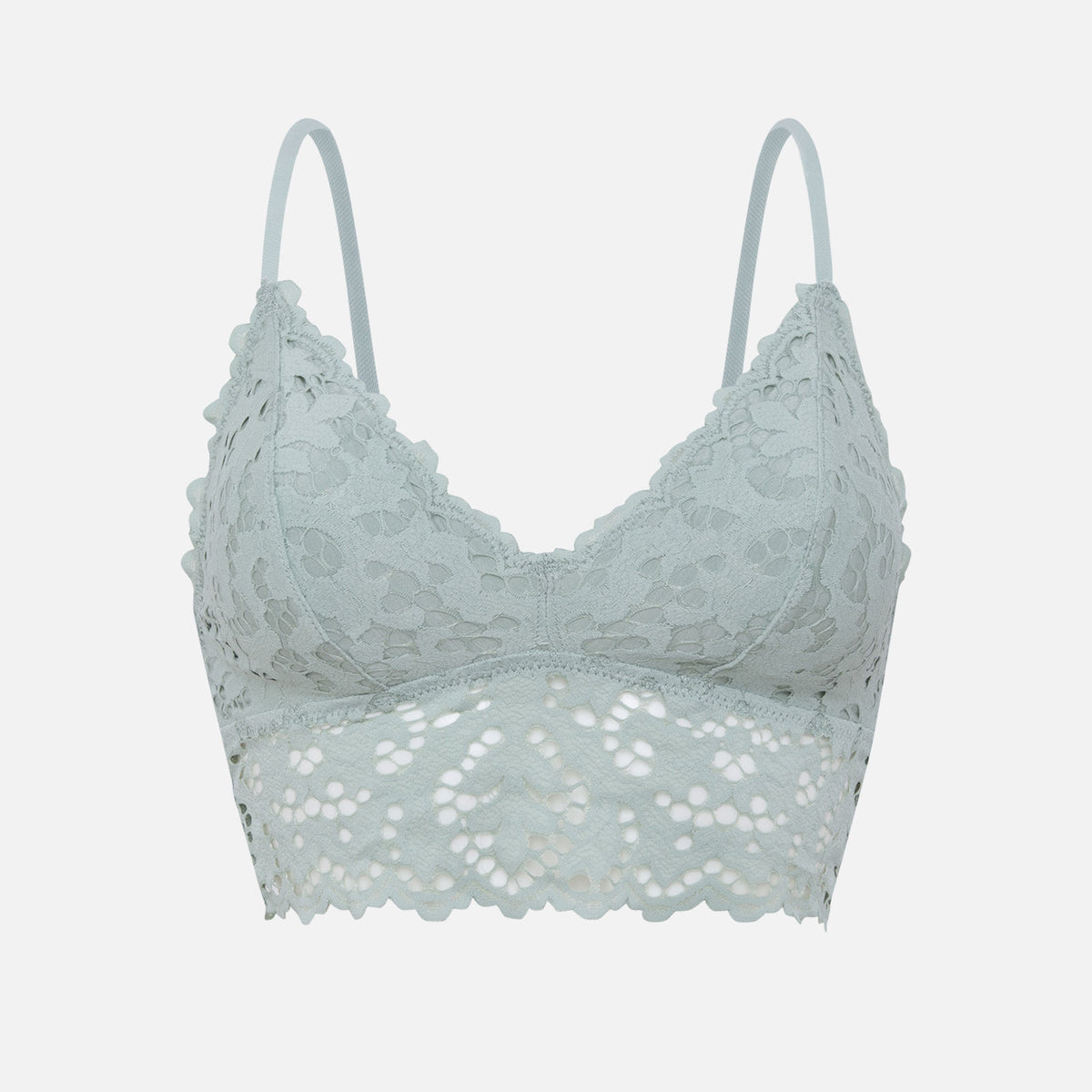 Wearing Like No Wearing Triangle Lace Floral Comfy Sweet Bralette