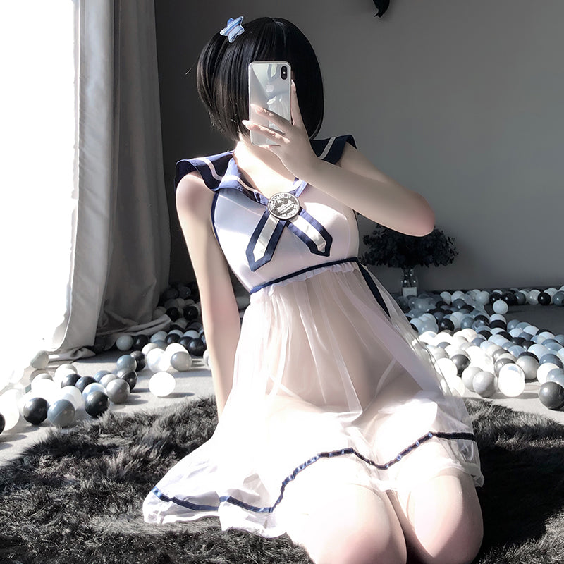 Sofyee  Cute Student Tutu Skirt Halter Uniform Suit