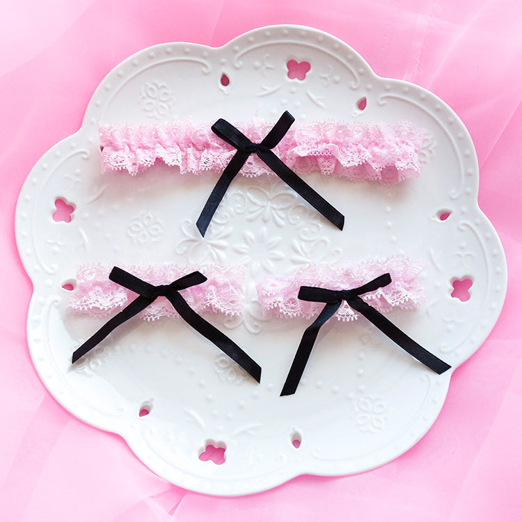 Pastel Ruffle Pink Leg/Hand Circle Choker