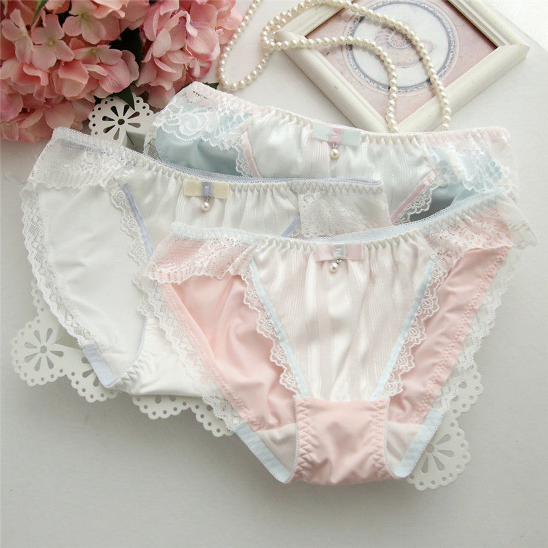 Eyelash Pearl Girly Kawaii Sweetie Heart Underwear Panty