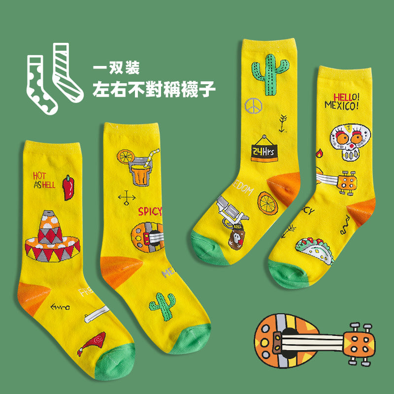 日本のパステルグラフィックソックス