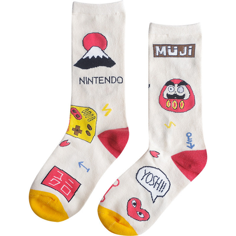 日本のパステルグラフィックソックス