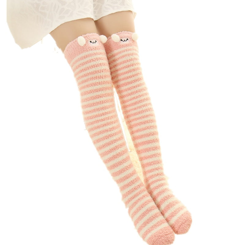 Bunny Striped Kawaii Tumblr Lolita Cutie Over Knee Thigh High Long Socks