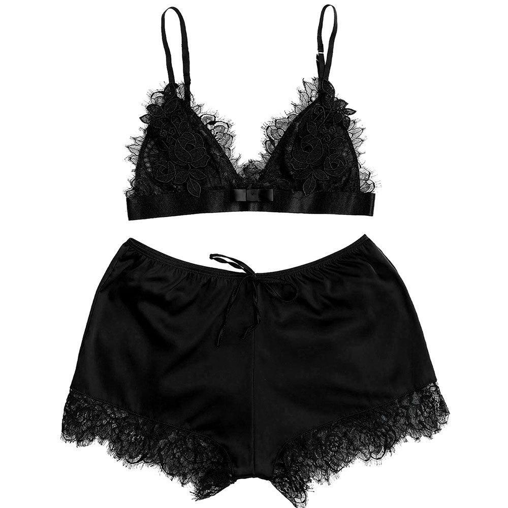 Cute Flowery Lace Bra & Panty Set