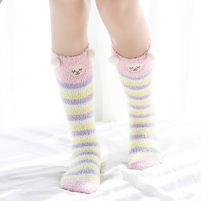 J Fashion Rabbit Animal Bunny Striped Kawaii Tumblr Lolita Cute Socks
