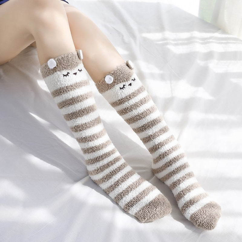 J Fashion Rabbit Animal Bunny Striped Kawaii Tumblr Lolita Cute Socks