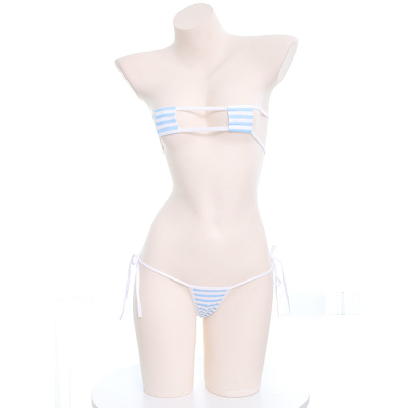 Sexy Kawaii Dessous Anime Wave Micro Shimapan Schleifen Bikini Set