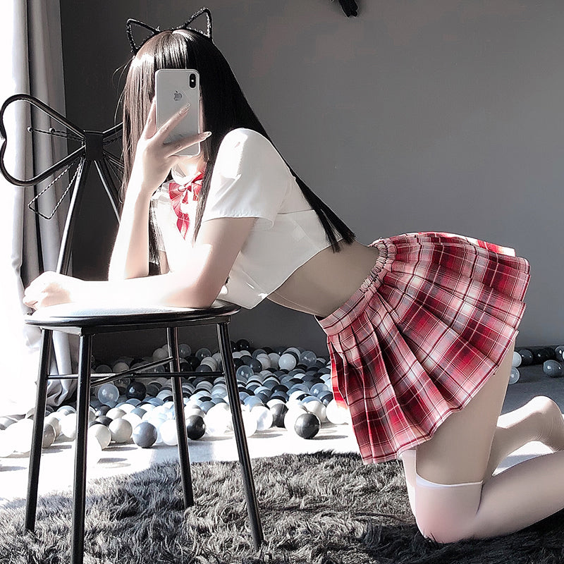 Anime School Girl Shirt Skirt Set