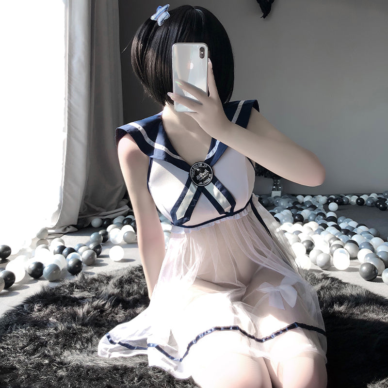 Sofyee  Cute Student Tutu Skirt Halter Uniform Suit