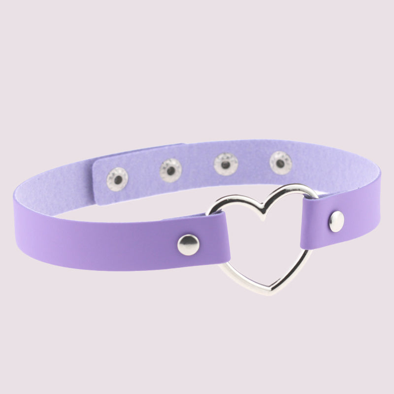 Heart Sweet Lavender Pearl Aesthetic Choker