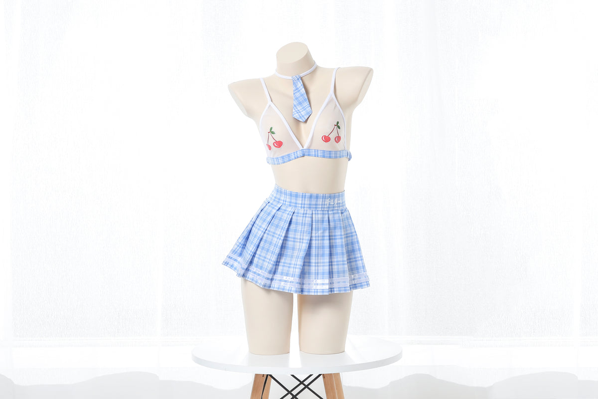 Sexy Anime School Girl Cherry Skirt Set