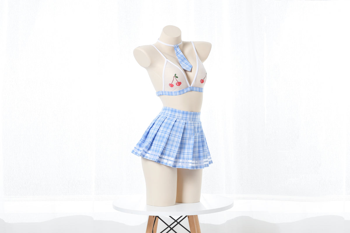 Sexy Anime School Girl Cherry Skirt Set