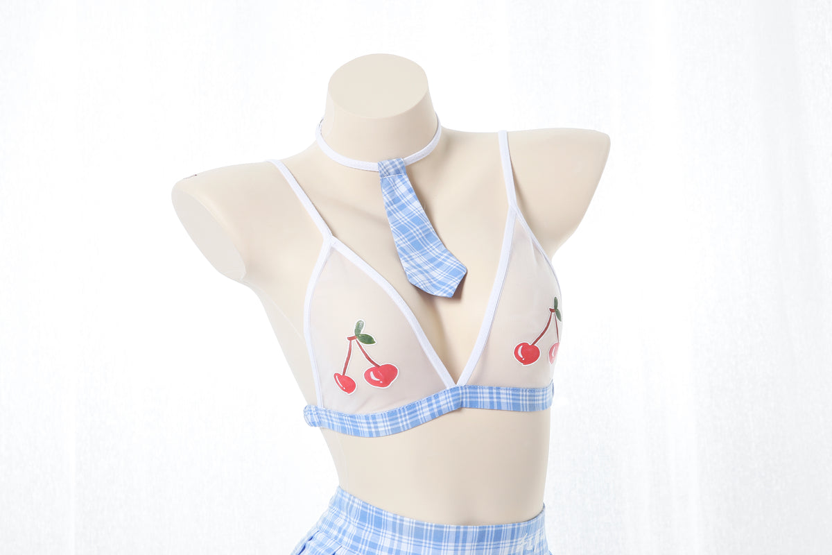 Sexy Anime School Girl Cherry Skirt Set