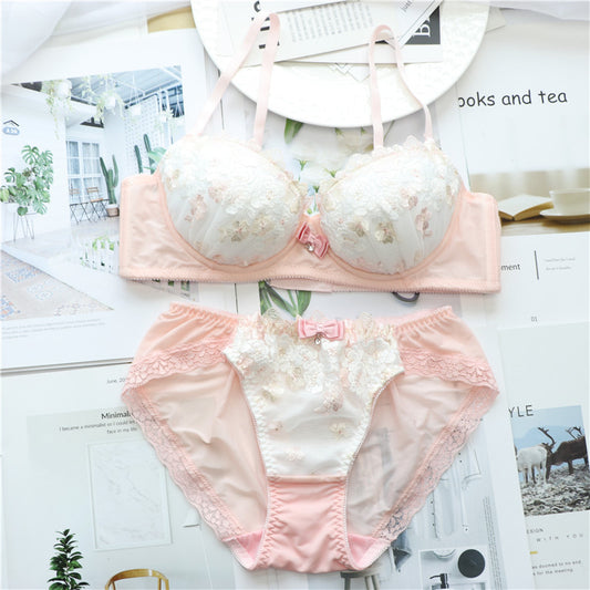 Ruffle Blossom Sweetie Little Flower Bras And Panty Set
