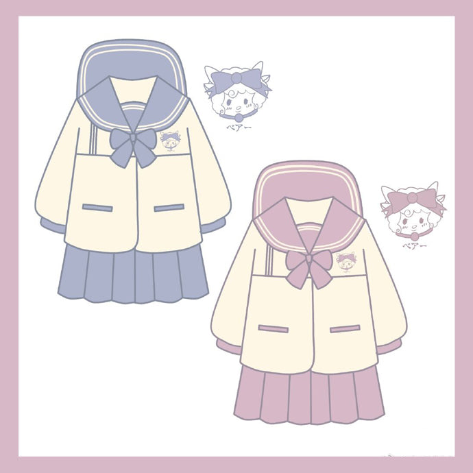 Sweet pink cute twin jk uniform Japanese suit