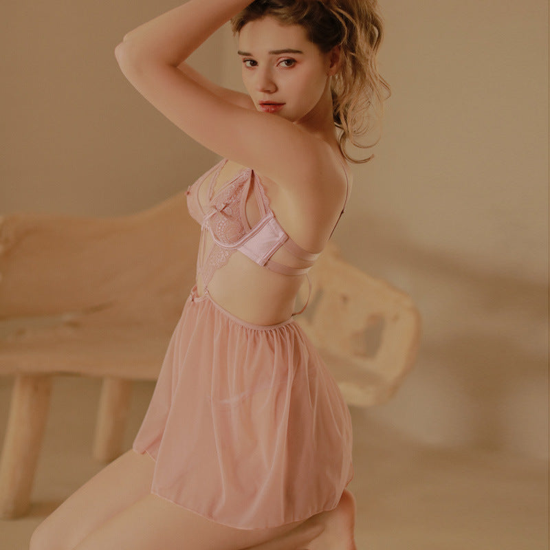 Sofyee 甘くてセクシーな中空メッシュパジャマ