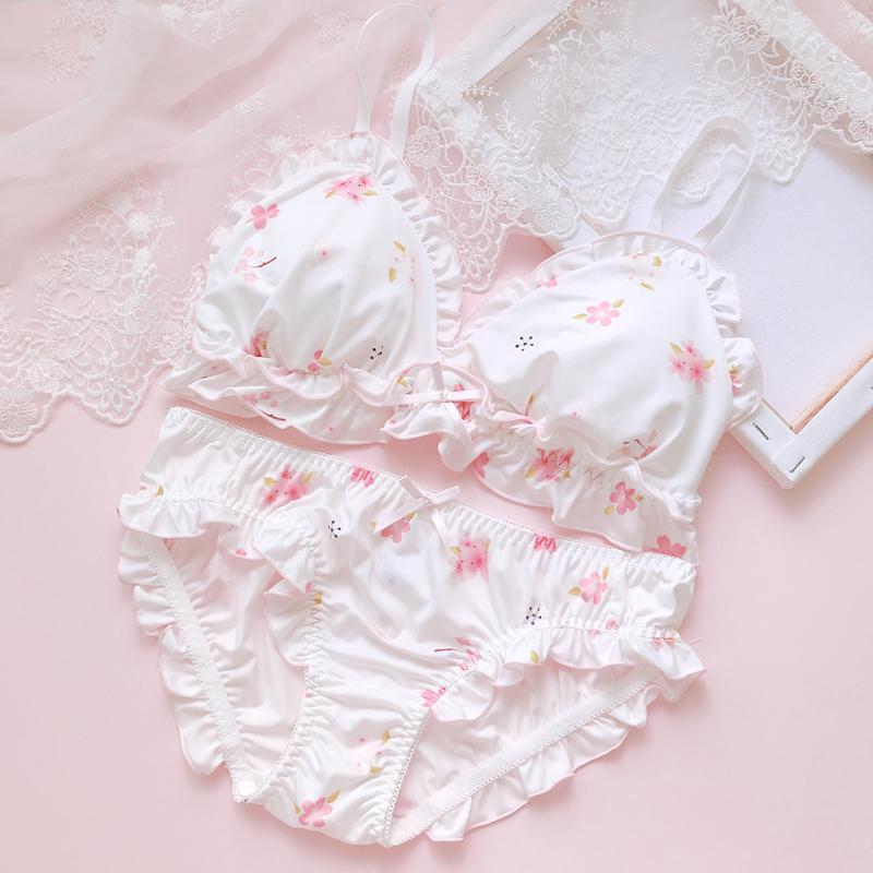 Pink Flower Dot Pastel Lover Cute Sweetie Baby Bralette Set