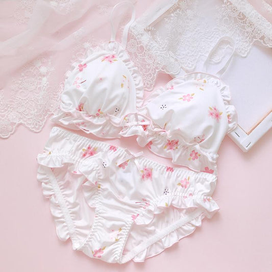 Pink Flower Dot Pastel Lover Cute Sweetie Baby Bralette Set