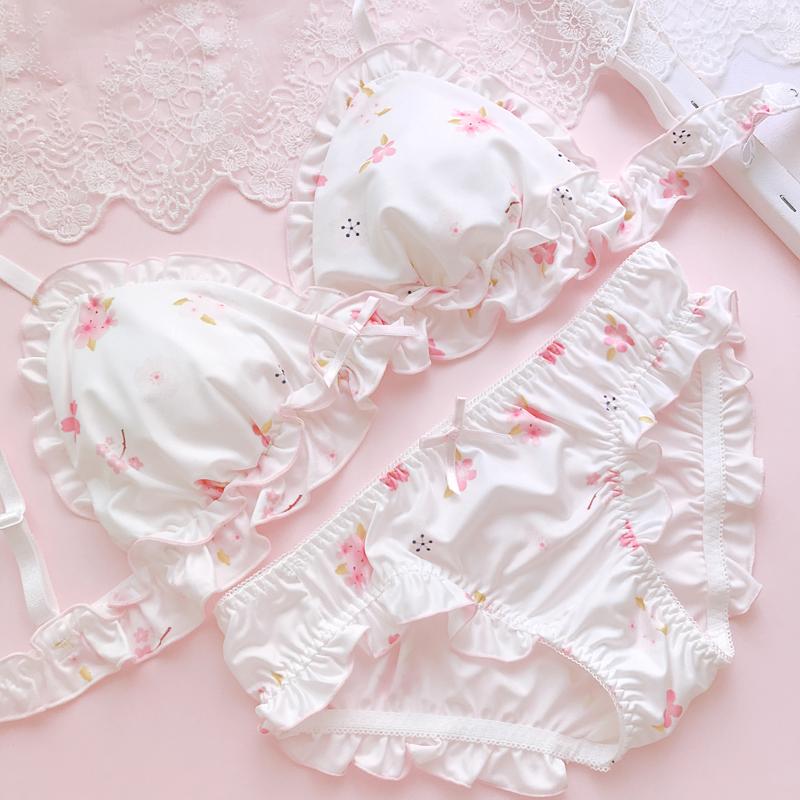 Pink Flower Dot Pastel Lover Cute Sweetie Baby Bralette Set