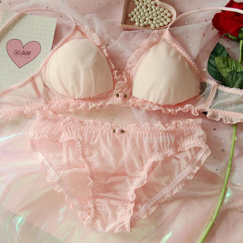 Ruffle Lolita Cute Bralette Set