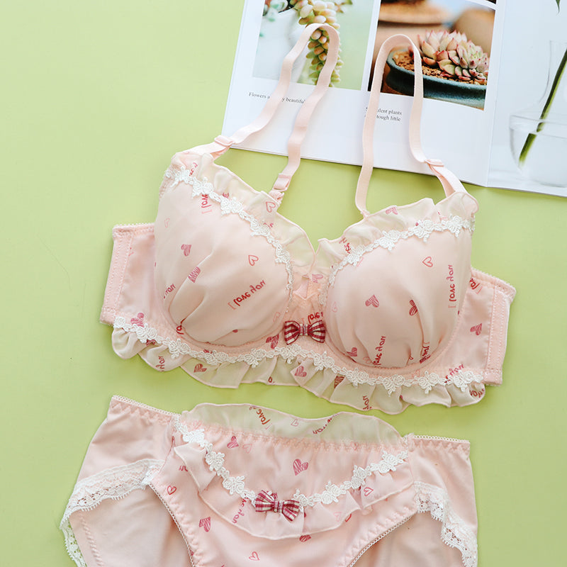 Sofyee  Japanese Sweet Lace Bow White Underwear Set