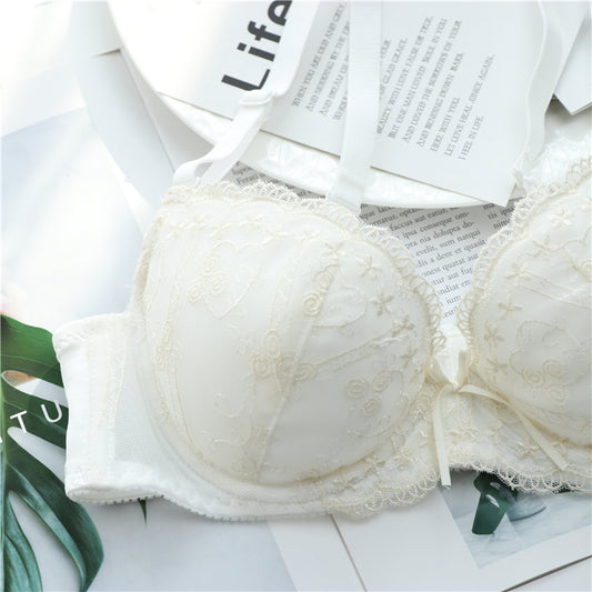 Tumblr Girly Dot Flower Lace Sweetie Heart Wave Trim BH-Set 