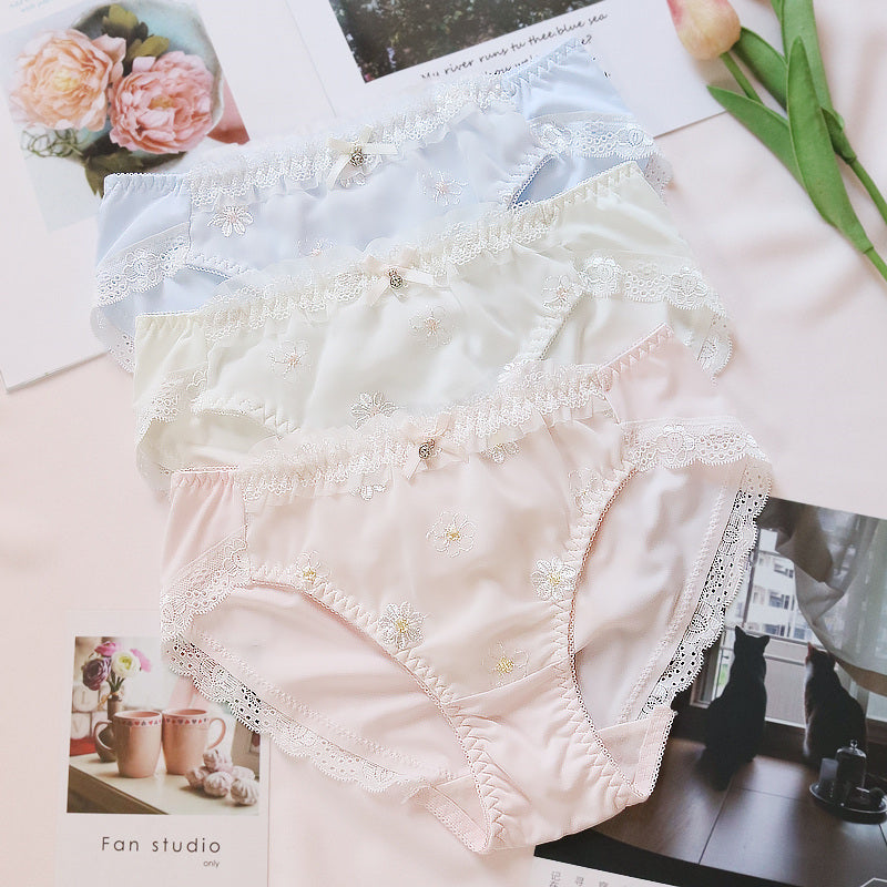 3pcs-Kawaii Lolita Sweet White Kiss Me Panty